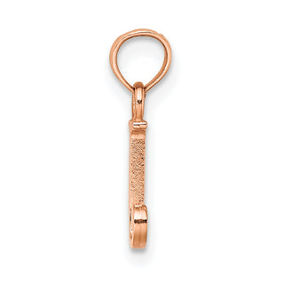 14k Rose Gold Polished J Block Initial Pendant