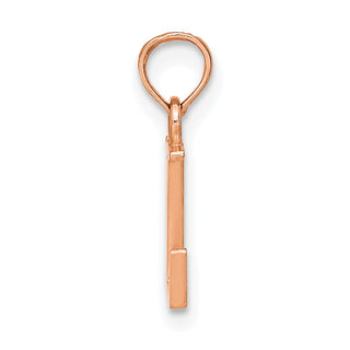 14k Rose Gold Polished L Block Initial Pendant