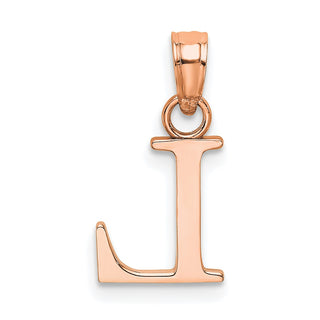 14k Rose Gold Polished L Block Initial Pendant