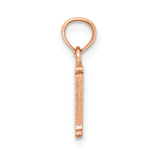 14k Rose Gold Polished M Block Initial Pendant