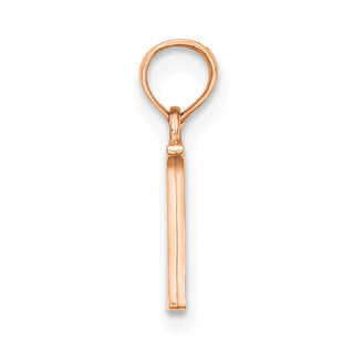 14K Rose Gold Polished N Block Initial Pendant