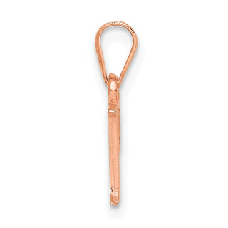 14k Rose Gold Polished P Block Initial Pendant