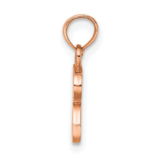 14k Rose Gold Polished R Block Initial Pendant