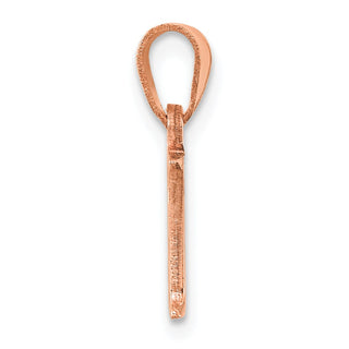 14k Rose Gold Polished R Block Initial Pendant