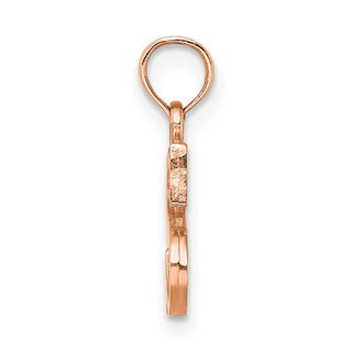14k Rose Gold Polished S Block Initial Pendant
