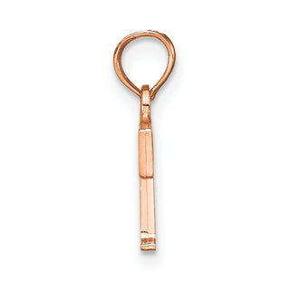 14k Rose Gold Polished T Block Initial Pendant