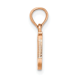 14K Rose Gold Polished U Block Initial Pendant