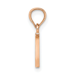 14K Rose Gold Polished W Block Initial Pendant