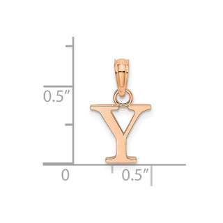 14K Rose Gold Polished Y Block Initial Pendant