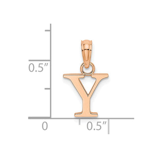 14K Rose Gold Polished Y Block Initial Pendant