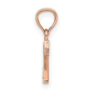 14K Rose Gold Polished Z Block Initial Pendant