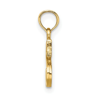 14k Yellow Gold Polished S Block Initial Pendant