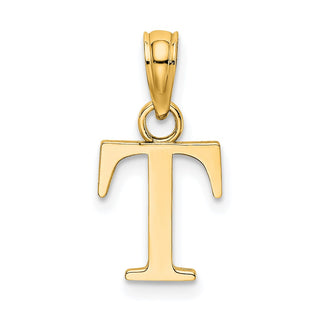 14k Yellow Gold Polished Letter T Initial Pendant K6423T