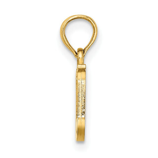 14k Yellow Gold Polished Block Letter U Initial Pendant