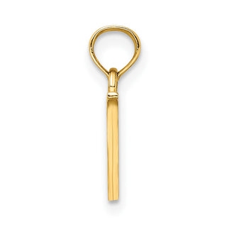 14k Yellow Gold Polished V Block Initial Pendant