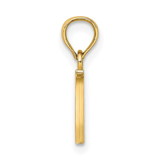 14k Yellow Gold Polished W Block Initial Pendant