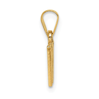 14k Yellow Gold Polished W Block Initial Pendant