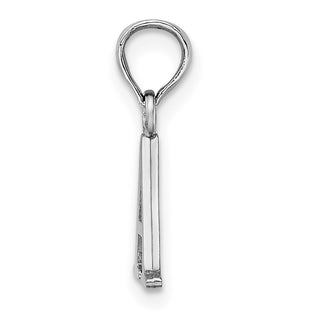 14k White Gold Polished A Block Initial Pendant