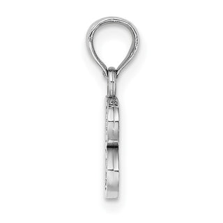 14k White Gold Polished B Block Initial Pendant