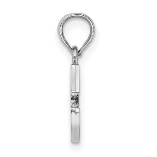 14k White Gold Polished C Block Initial Pendant