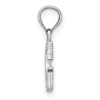 14k White Gold Polished G Block Initial Pendant