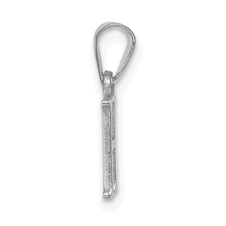 14k White Gold Polished H Block Initial Pendant