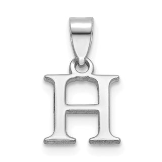 14k White Gold Polished H Block Initial Pendant