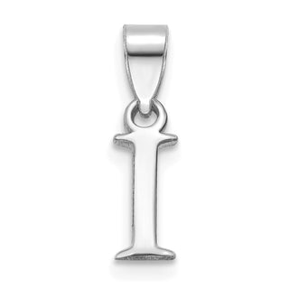 14k White Gold Polished I Block Initial Pendant