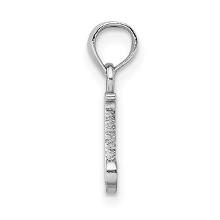 14k White Gold Polished J Block Initial Pendant