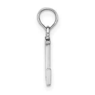 14k White Gold Polished L Block Initial Pendant
