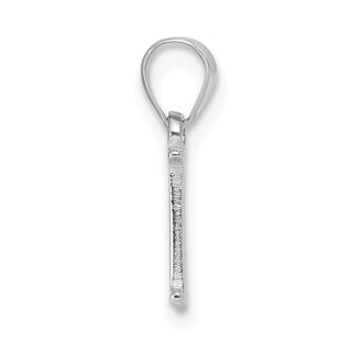 14k White Gold Polished L Block Initial Pendant