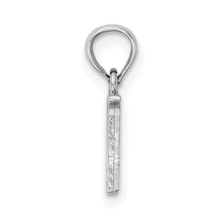 14k White Gold Polished N Block Initial Pendant