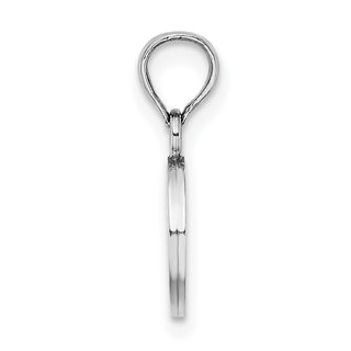 14k White Gold Polished O Block Initial Pendant
