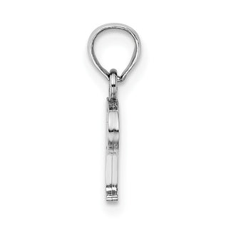 14k White Gold Polished P Block Initial Pendant