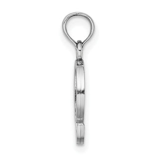 14k White Gold Polished Q Block Initial Pendant