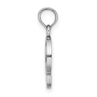 14k White Gold Polished Q Block Initial Pendant