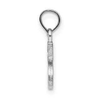 14k White Gold Polished S Block Initial Pendant