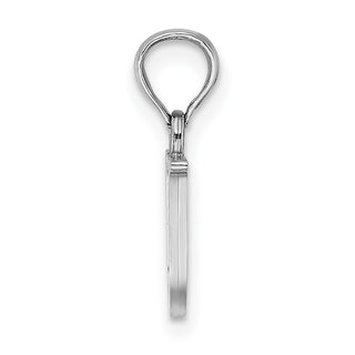 14k White Gold Polished U Block Initial Pendant