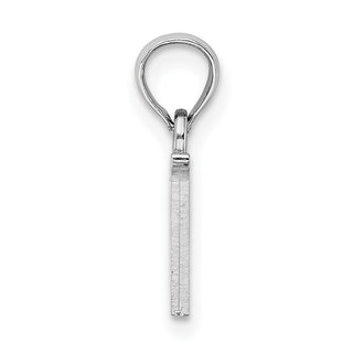14k White Gold Polished V Block Initial Pendant