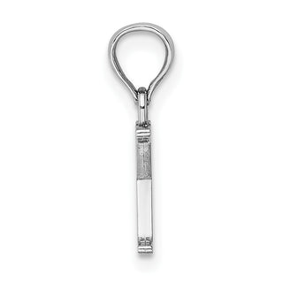 14k White Gold Polished X Block Initial Pendant