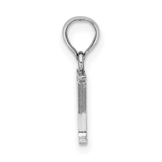 14k White Gold Polished Y Block Initial Pendant