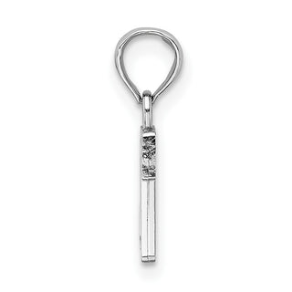 14k White Gold Polished Z Block Initial Pendant