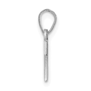 14k White Gold Polished Z Block Initial Pendant