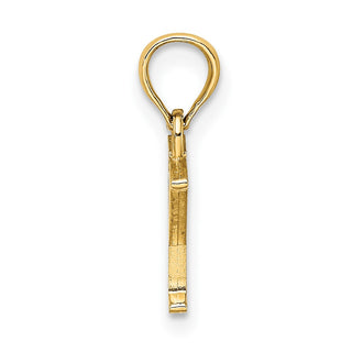 14k Yellow Gold Polished Block Letter Y Initial Pendant