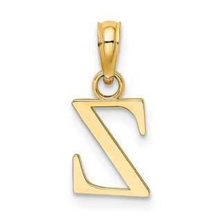 14k Yellow Gold Polished Block Letter Z Initial Pendant
