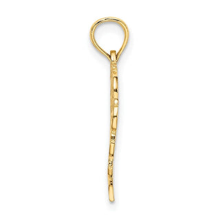 14k Yellow Gold S Script Initial In Heart Pendant