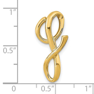 14k Yellow Gold Polished Letter G Initial Slide