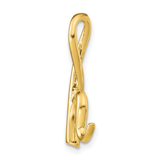 14k Yellow Gold Polished Letter H Initial Slide