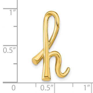 14k Yellow Gold Polished Letter H Initial Slide