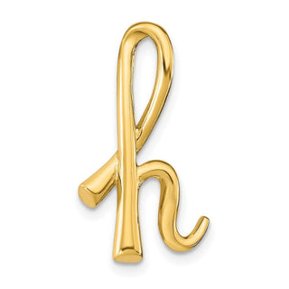 14k Yellow Gold Polished Letter H Initial Slide